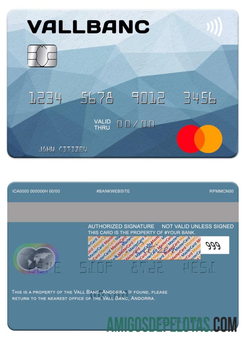 Andorra Vall Banc Mastercard modelo